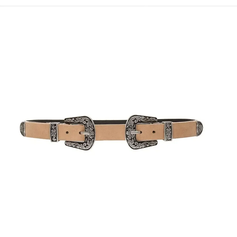Lovers + Friends x REVOLVE Oklahoma Double Buckle Belt Tan M